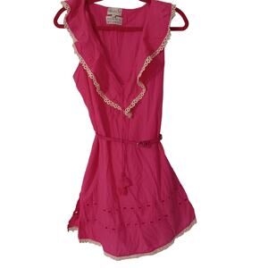 Mud Pie for Atlantis Belted Dress/ Woman's US L / Hot Pink / Short Dress